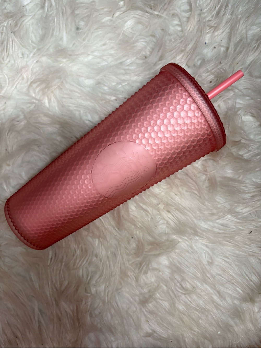 Starbucks Pink Textured Reusable Tumbler with Straw